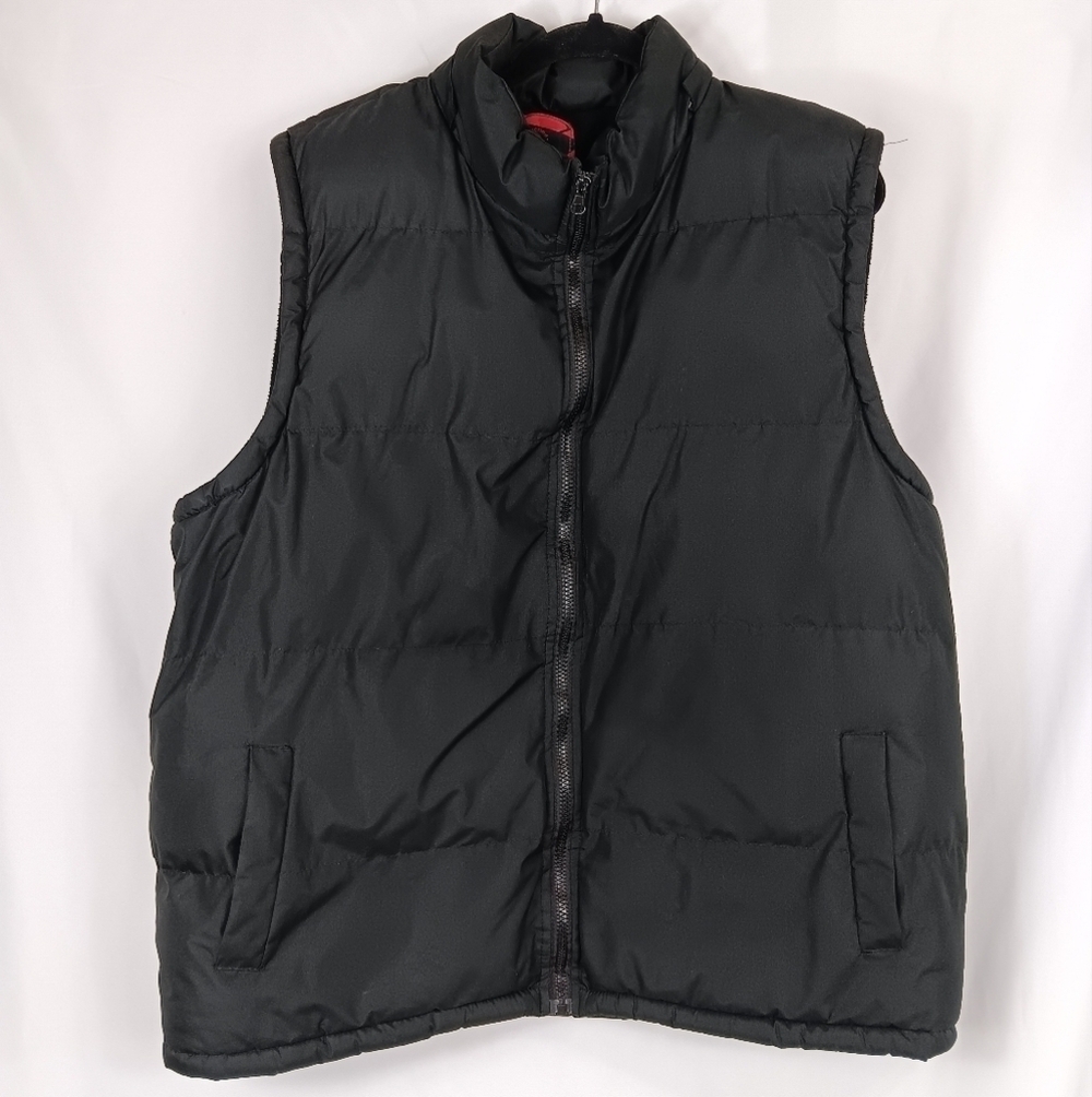 JUNCTION 8 Black Vest Men's puff zip up Pockets Size XL
